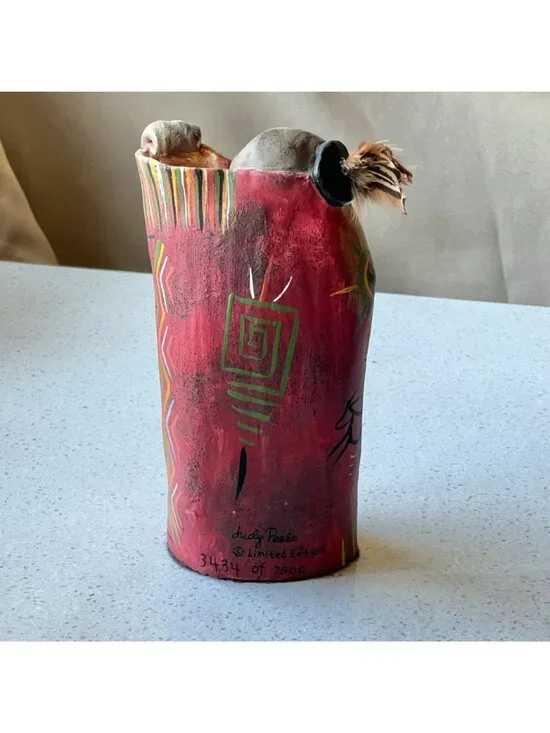 Signed Judy Peele Lazarts Tribal People Ltd. Ed. Figurine 3434/7500 Ceramic 7"T - Picture 5 of 13